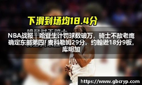NBA战报｜哈登生计罚球数破万，骑士不敌老鹰确定东部第四! 麦科勒姆29分，约翰逊18分9板，库明加15分5板